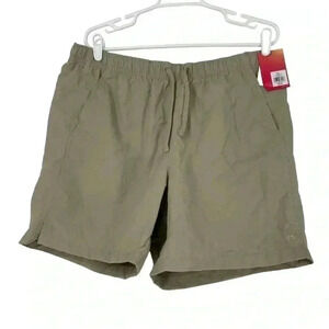 DSG SHORTS MENS LARGE 6” NYLON KHAKI ATHLETIC ACTIVEWEAR ATHLEISURE DRAWSTRING